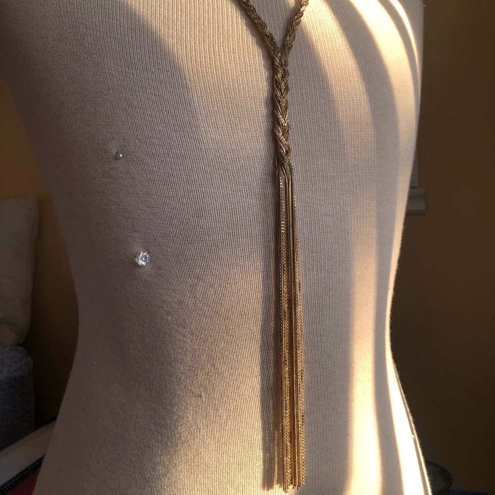 GOLD TONE ROPE CHAIN NECKLACE - Picture 2 of 5